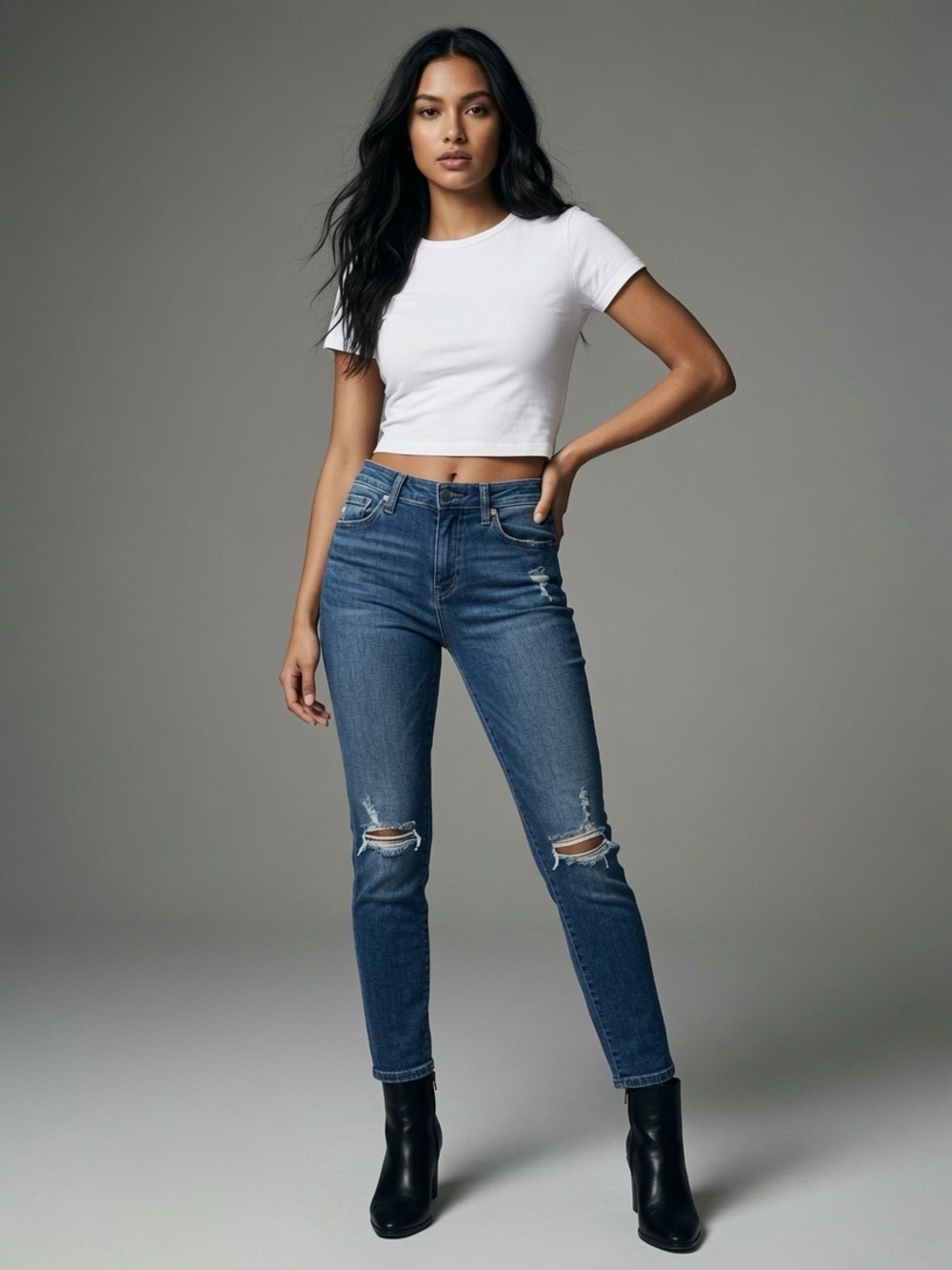 Alexa Chung for AG The Legging Low Rise Distressed Super Skinny Jeans - Size 27R